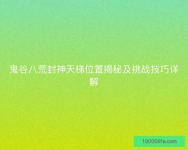 鬼谷八荒封神天梯位置揭秘及挑战技巧详解