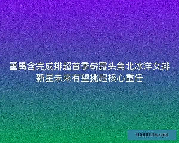 董禹含完成排超首季崭露头角北冰洋女排新星未来有望挑起核心重任