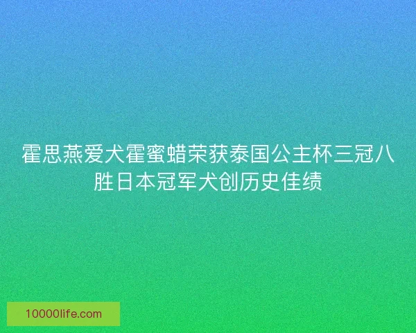 霍思燕爱犬霍蜜蜡荣获泰国公主杯三冠八胜日本冠军犬创历史佳绩 霍思燕爱犬霍蜜蜡荣获泰国公主杯三冠八胜日本冠军犬创历史佳绩