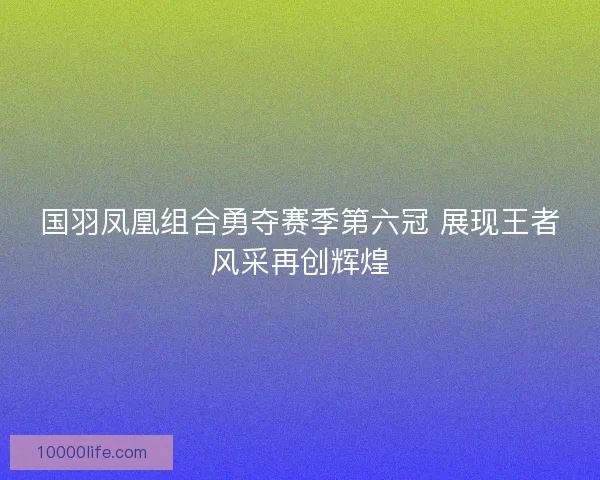 国羽凤凰组合勇夺赛季第六冠 展现王者风采再创辉煌 国羽凤凰组合勇夺赛季第六冠 展现王者风采再创辉煌